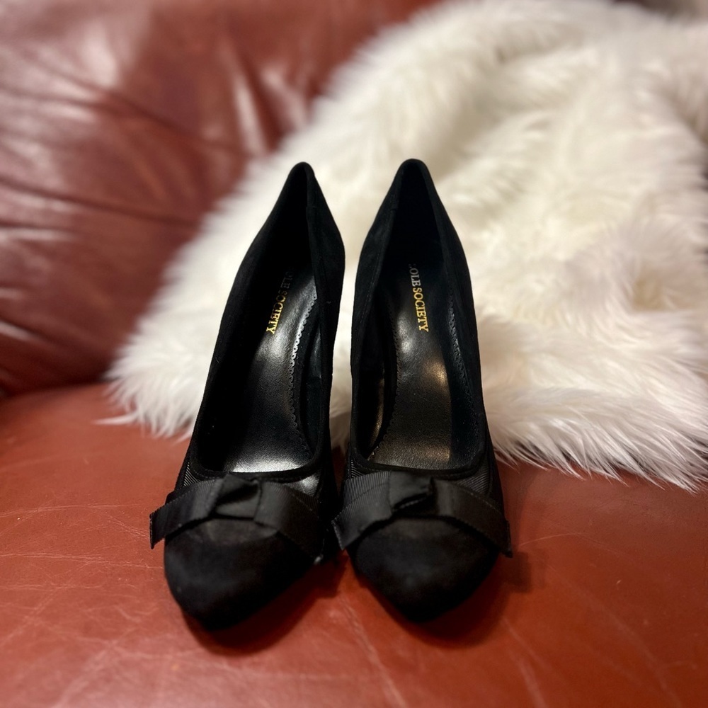 NWOT Black Sole Society Anya Size 8.5M with Bow - Picture 3 of 7